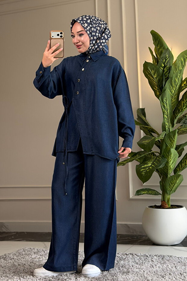6221 - Comfortable Casual Slim Women's Denim Jacket and Pants Set