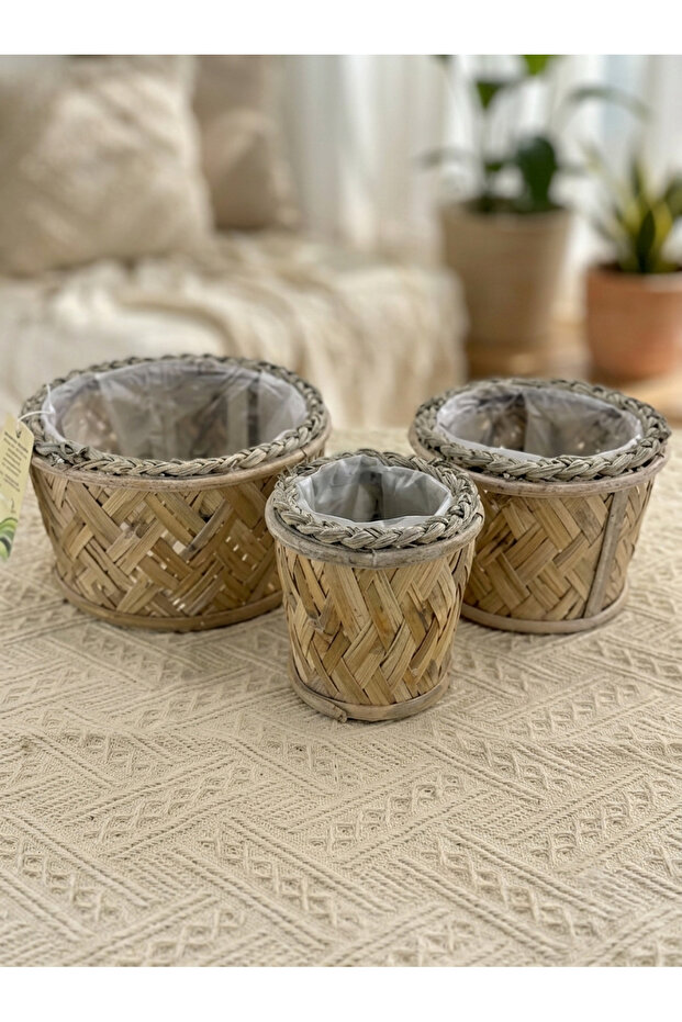 Bamboo Basket Set (3 Pieces)
