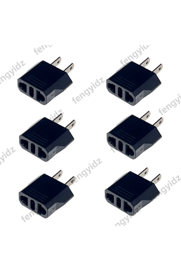 black 6PCS European to US Plug Adapter, 220V to 110V Adapter Plug Converter, Travel Adapter Europea