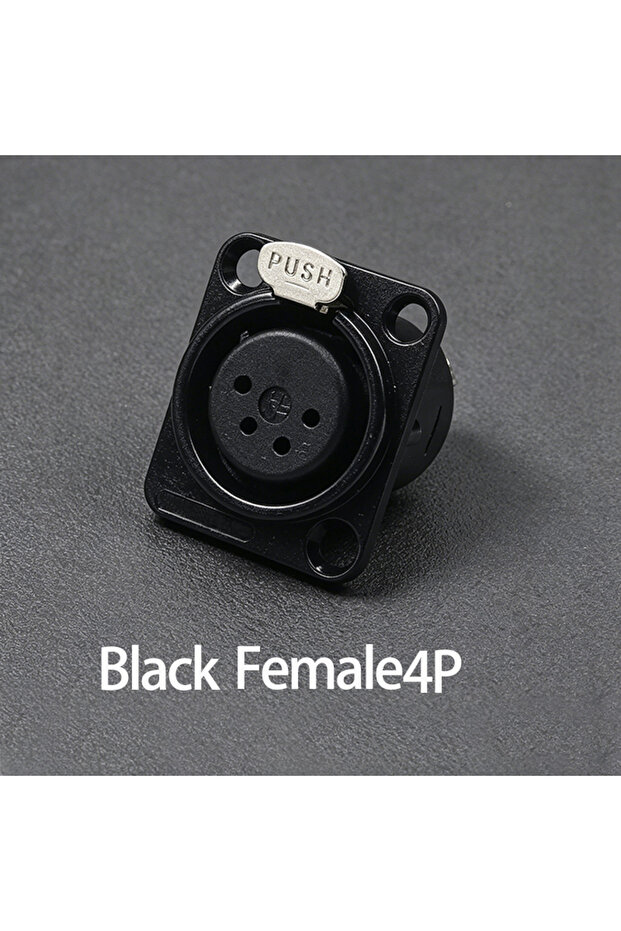 4P Black F 1PC XLR Audio Cable Connector 3/4/5Pin Professional Microphone Wire Male Plug Female Jack