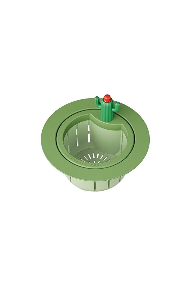 Green-With Washer Cactus Kitchen Sink Drain Strainer Easy Cleaning Sink Drain Basket Food Waste Catc