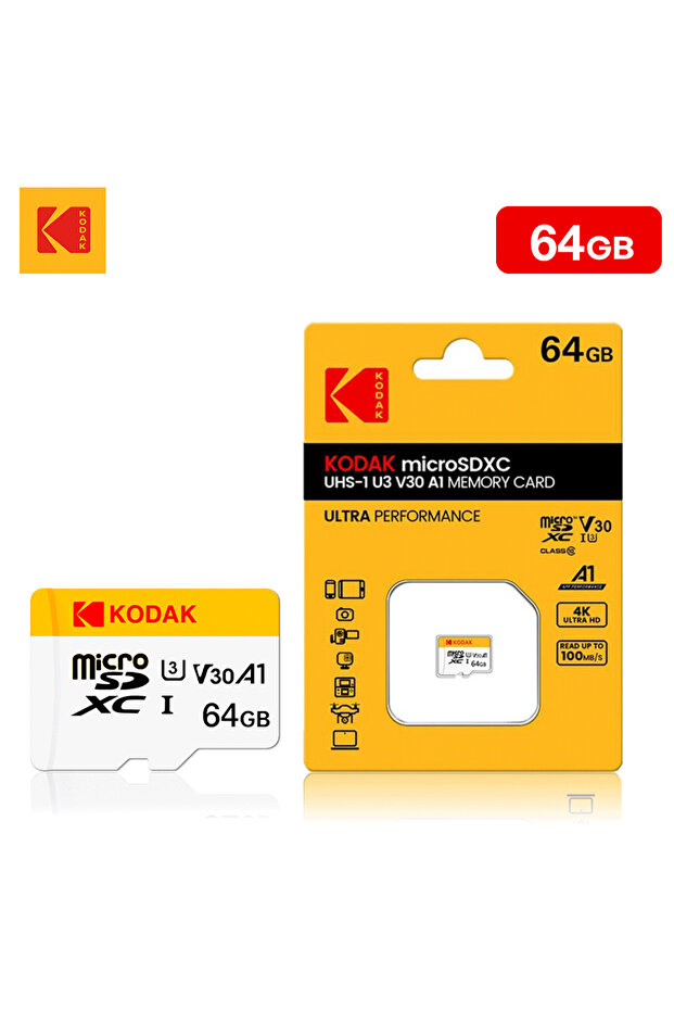 Kodak 64 GB KODAK Micro SD TFcard 256GB 64GB 32GB Memory Card 128GB Class 10 Microsd SD Card 100MB/S