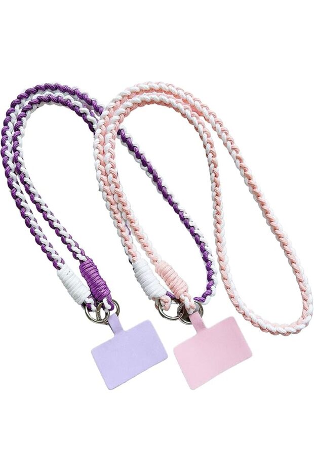 2 Pcs Phone Lanyard, Anti Theft Phone Rope Lanyard Chain Strap Lanyards Necklace for Mobile Security,