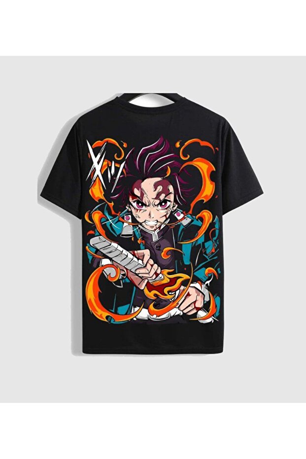 Anime Printed Unisex Oversize Black T-Shirt – Streetwear Collection