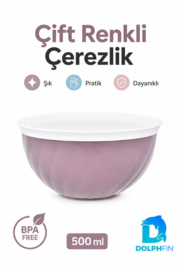 Double Color Snack Bowl 500 ml Bpa Free Presentation Bowl