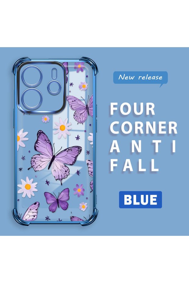 Xiaomi Redmi Note 14 4g Compatible Transparent Back Four-Corner Reinforced Impact Protection Silicone Case