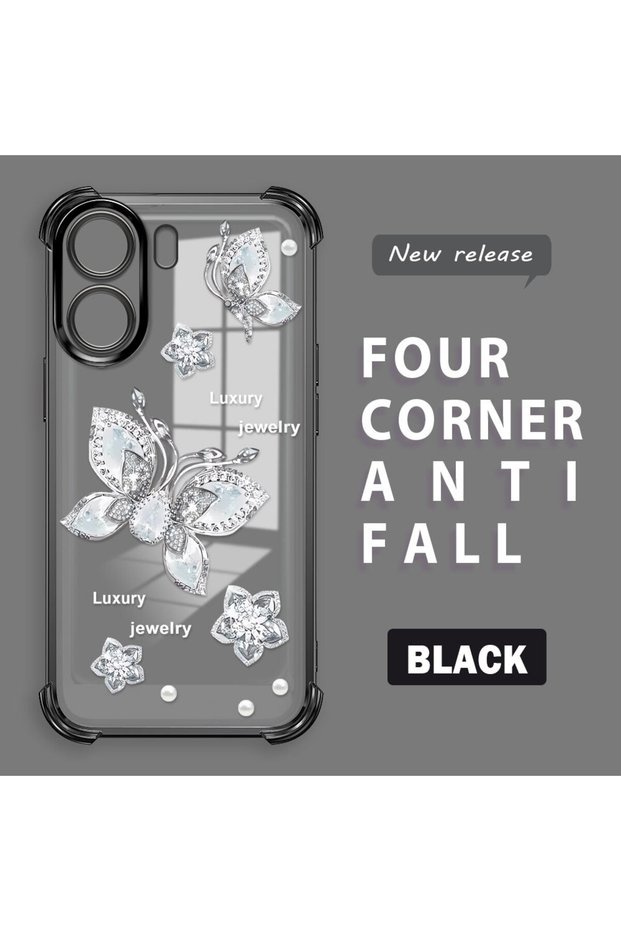 Xiaomi Poco C65 Compatible Transparent Back Four-Corner Reinforced Impact Protection Silicone Case