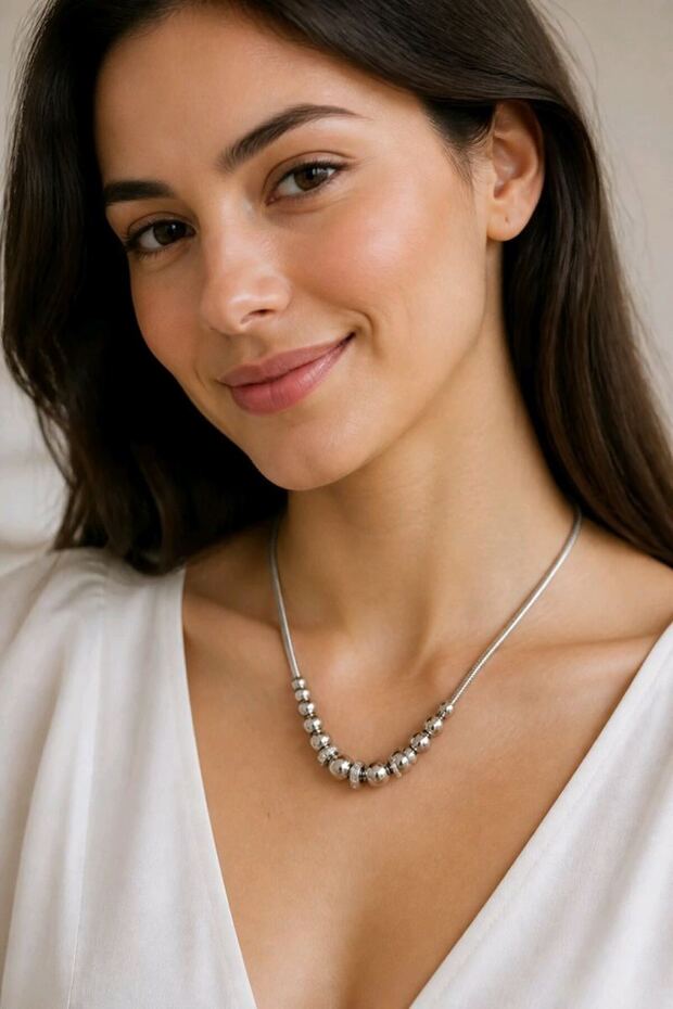 Figured Anti-Tarnish Steel Adjustable Chain Luxury Necklace