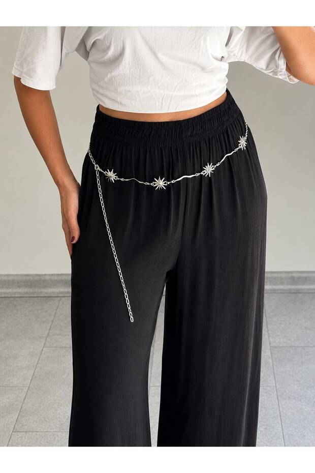 Lease Women's Star-Detail Stylish Chain Belt for Dress, Pants, Evening Dress, Body Chain, Beach Belt