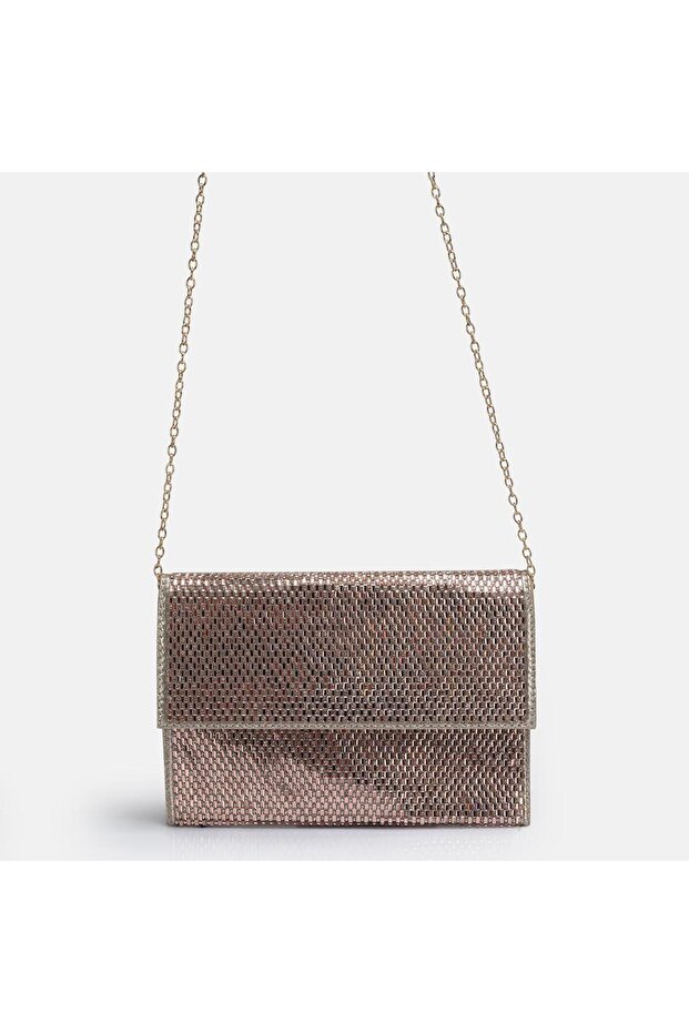 Rose Gold Stone Envelope Cover Chain Evening Dress Bag