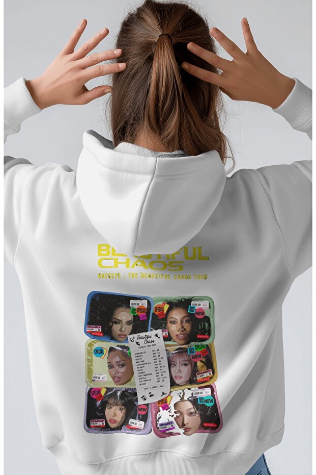 Beautiful Chaos Katseye Kpop Music Group Back Printed Unisex Oversize Premium Hoodie