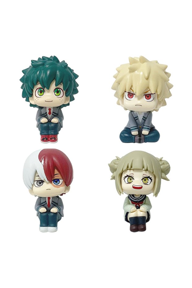 Bandai 4pcs no box My Hero Academia Q-version Izuku Midoriya Katsuki Bakugo Todoroki Shoto Toga Him