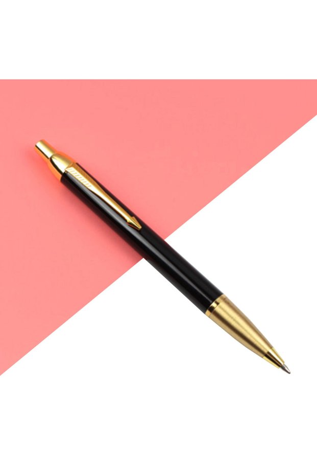 black Black with gold 1PCS High-end fashion Metal Ballpoint pen press ball pen 0.7mm black blue stud