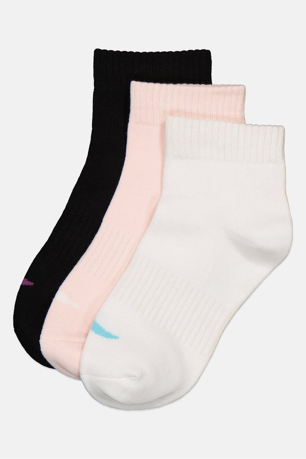 Kids Boy 3 Pieces Brand Logo Ankle Socks, Multicolor