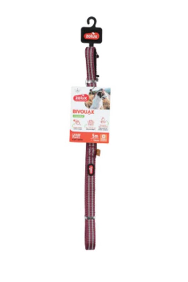 BVK Flat Lead for Dog Red, 5 m/15 mm