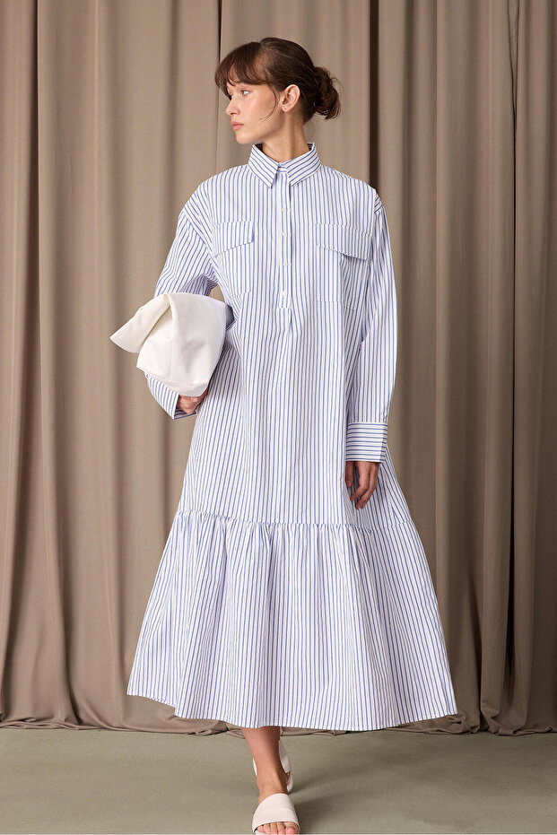 Striped Dress with Pocket Detail