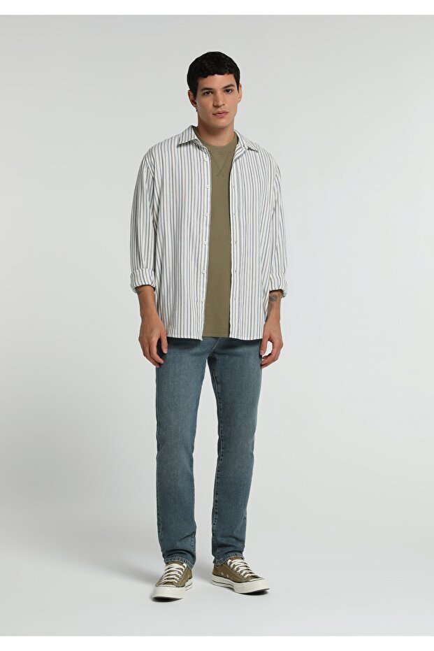 Skinny Fit Men's Green Cast Denim Jean Trousers