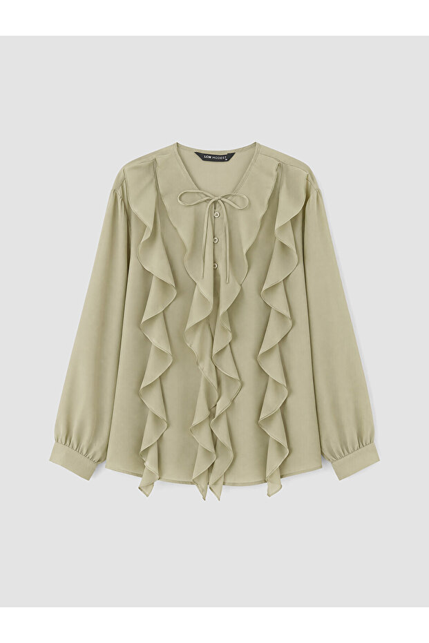 Original Tie-Neck Ruffle Blouse