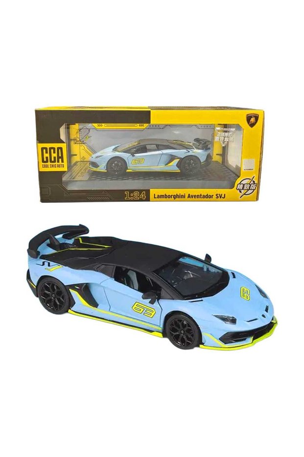 Lamborghini Aventador Svj Metal Model Car 1:24 Scale with Sound, Light and Opening Doors