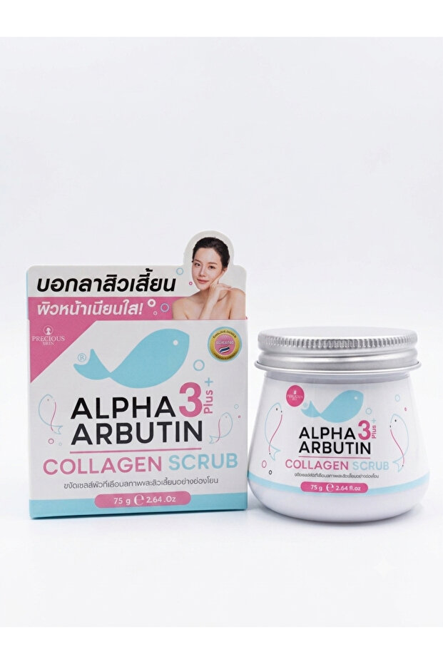 Alpha Arbutin 3 Plus Collagen Scrub 75g Face & Body Exfoliating Moisturising Scrub for Dull Rough Skin