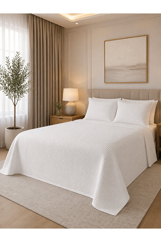 White Double Cotton Pique with Pool 200X230