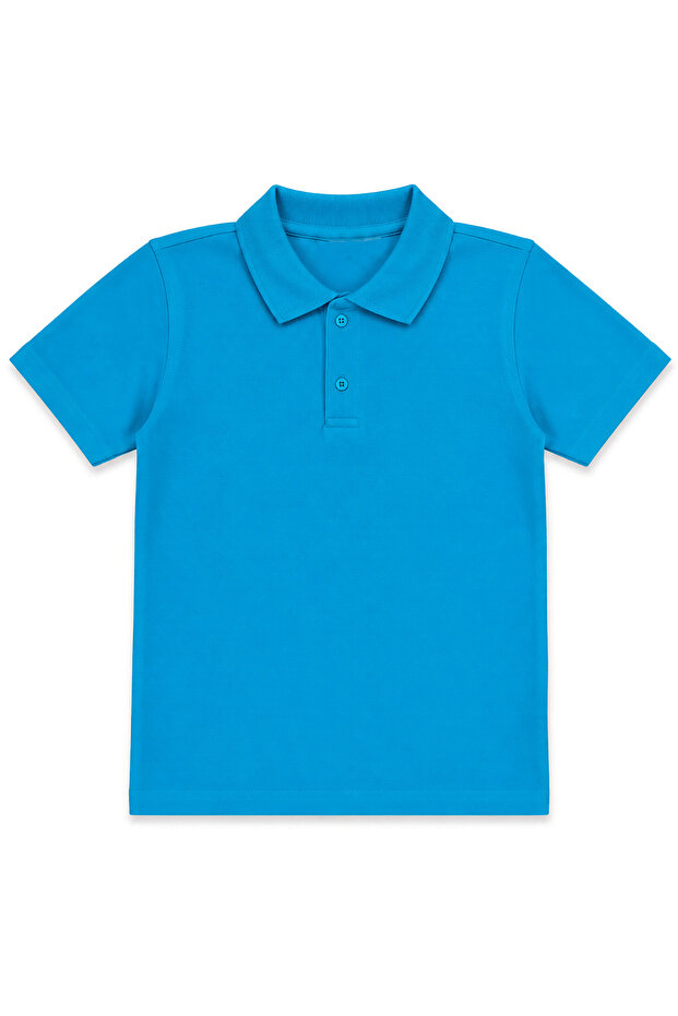 100% Cotton Polo Non-Curling Collar School T-Shirt Breathable Fabric