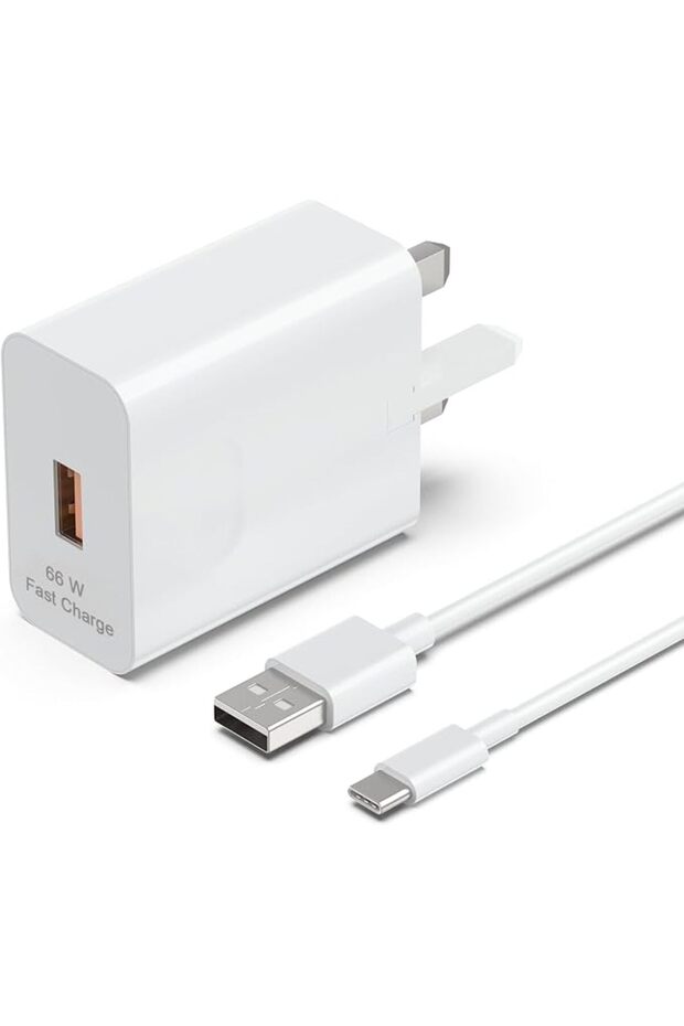 محول طاقة USB-C بقوة 66 واط مع كابل شحن سريع 6 أمبير متوافق مع هواتف Honor X9c X5b X7b وما إلى ذلك