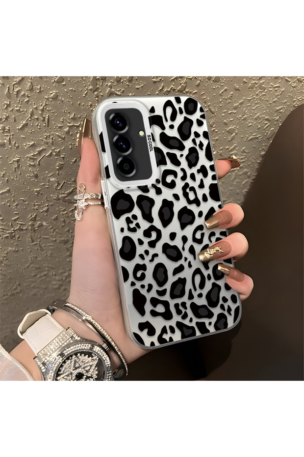 Samsung Galaxy A36/A56 Compatible High-Quality Black Leopard Phone Case, Shockproof