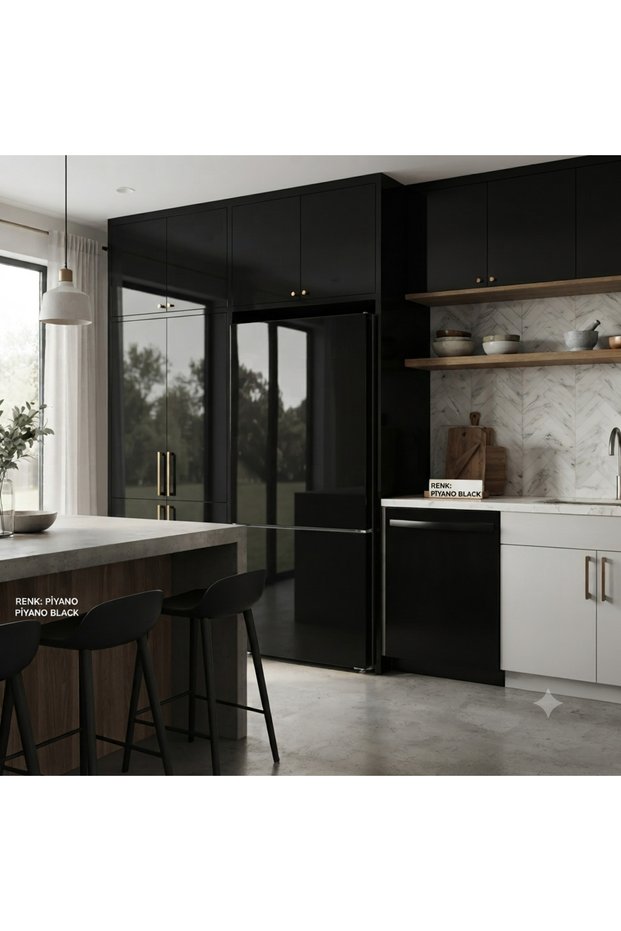Refrigerator and Dishwasher Glossy Black Sticker