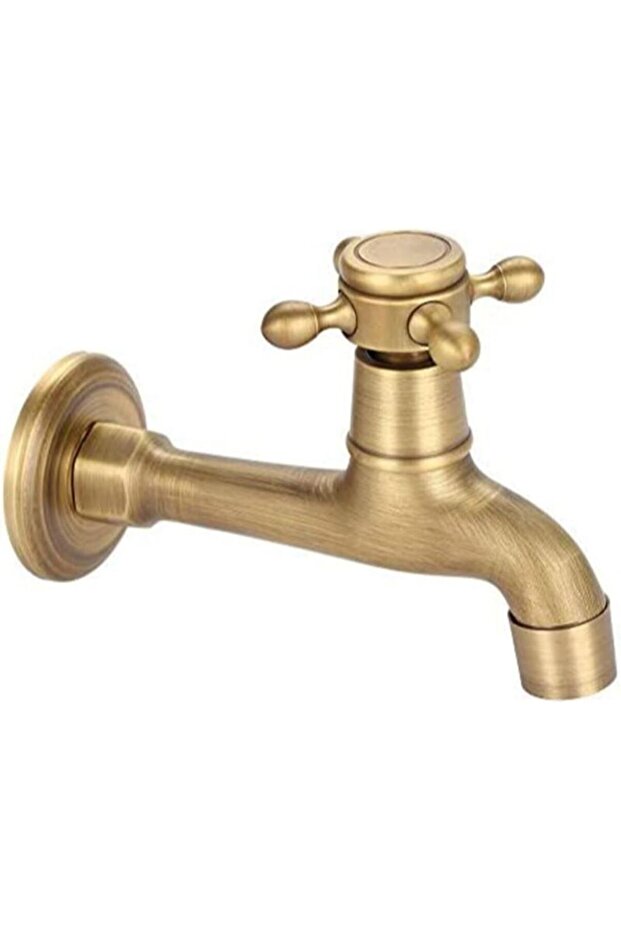 Wall-mounted faucet, retro brass extended single cold water faucet, suitable for bathrooms, laundry rooms, kitchen sinks, mop sinks.