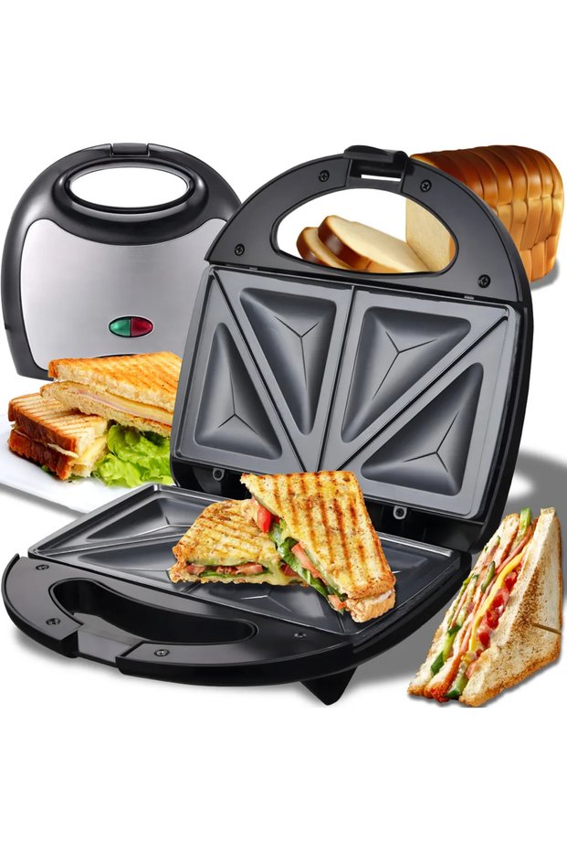 Sandwich maker, sandwich toaster, 750 watts, non-stick coating, can toast two slices of bread.