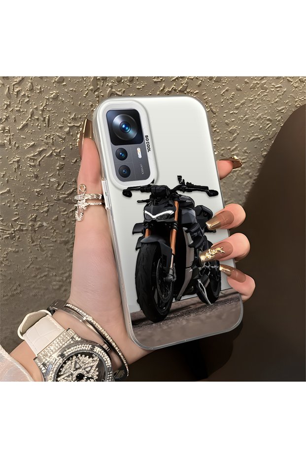 Mi 12T/12T Pro Compatible Cool Sport Motorcycle Printed Matte Quality Soft Silicone Case
