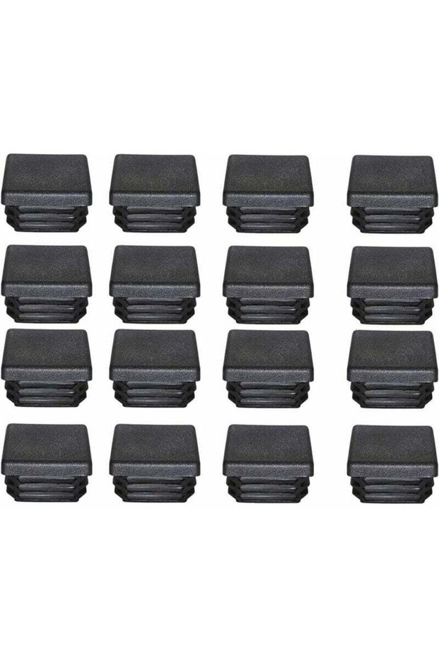 40x40mm plastic end caps, black square tube end caps, plastic plugs for furniture and trampoline legs, 16 pieces per pack