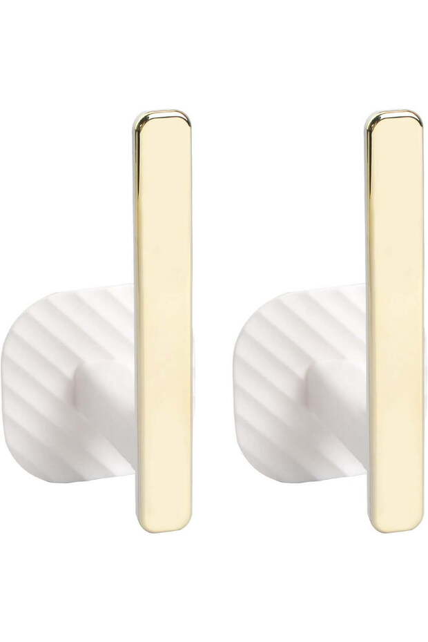 Curtain hooks, decorative wall-mounted curtain tiebacks, self-adhesive L-shaped curtain hooks, Nordic style curtain decorative buckles, gold, 2-pack