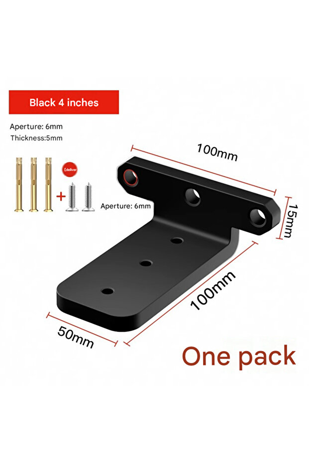 One wall-mounted triangular bracket concealed shelf, load-bearing support frame, 5mm thick, 100mm thick support surface