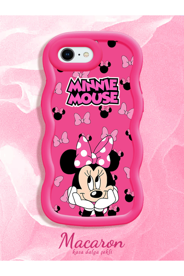 iPhone 7/8/Se 2020 2022 Compatible Wavy Frame Mouse Cartoon Patterned Quality Silicone Case