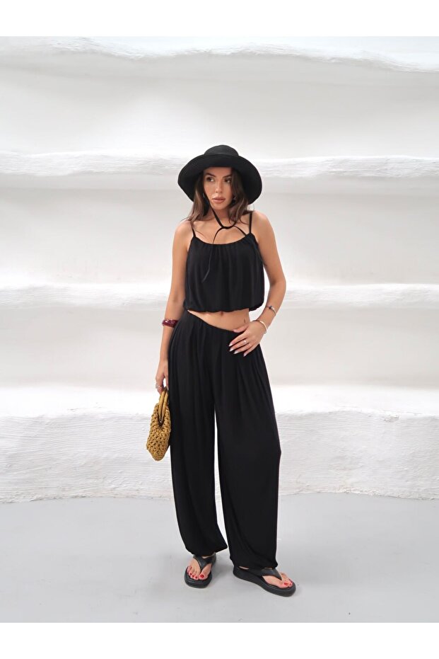 Women's Elodie Ribbed Crop Shalwar Set