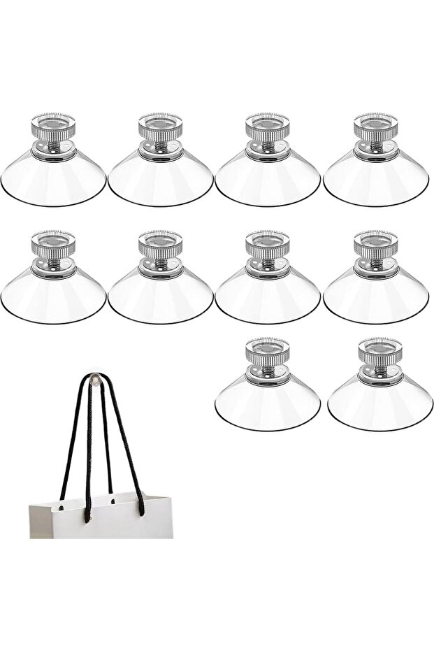 Threaded suction cups - transparent suction cups - 10-pack