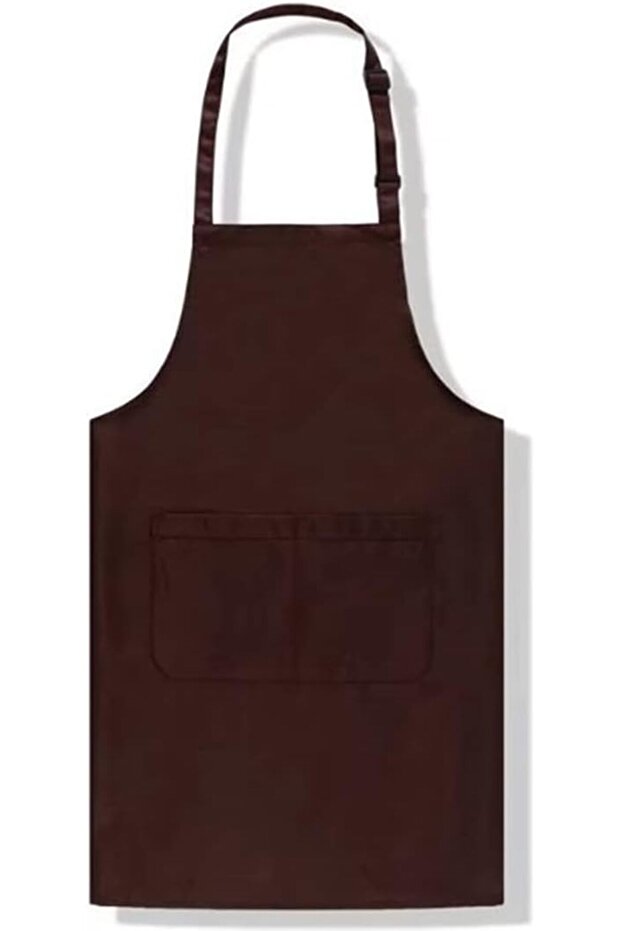 Two-piece cooking apron, unisex kitchen apron with two pockets, unisex bib-style apron suitable for restaurants and barbecues - coffee color