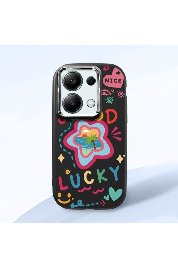 Redmi Note 13 Pro 4g Compatible Case Camera Protector Black Silicone Couple Phone Case Heart Pattern