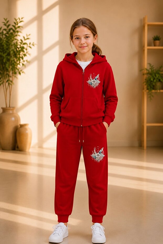 طقم بدلة رياضية بسحّاب وقلنسوة مطبوعة من Busekids Trend