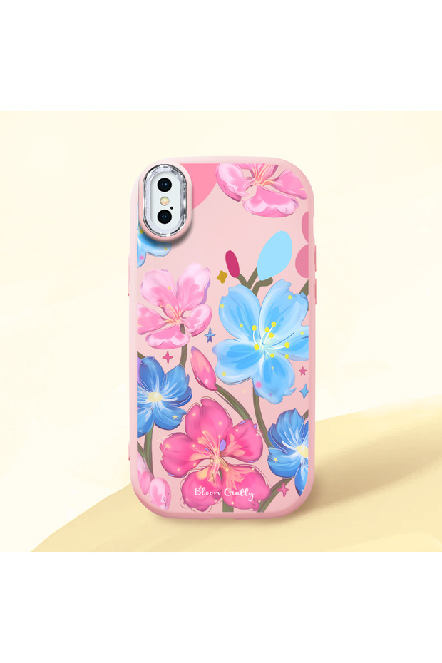 Pink Silicone Case with Shock-Absorbing Camera Protections Compatible with iPhone X/Xs