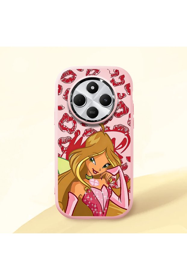 Redmi A4 Compatible Shock-Absorbing Camera Protected Pink Silicone Case