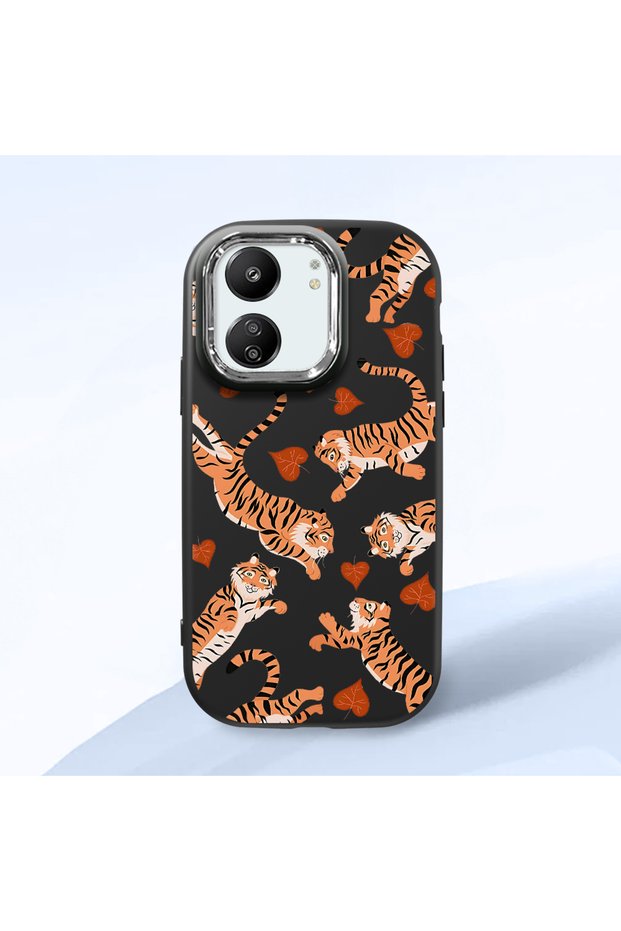 Redmi 13C 4G/5G Compatible Black Silicone Case with Shock-Absorbing Camera Protections