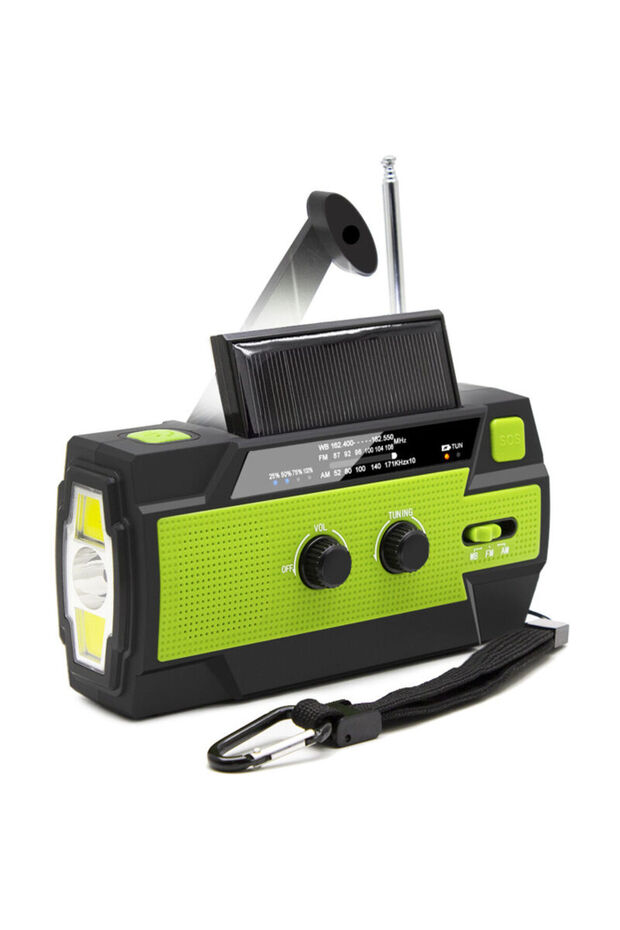 Solar emergency radio 4000mAh 3 modes.