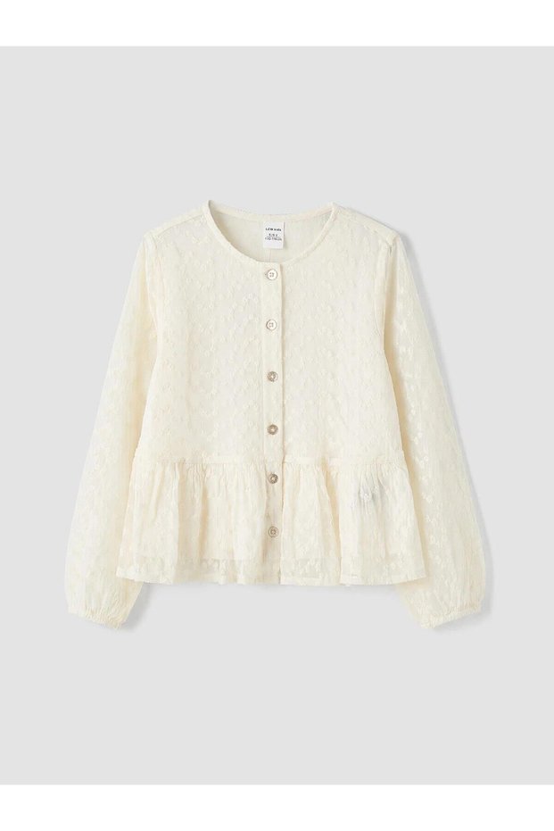 Crew Neck Lace Girls' Shirt (W6)