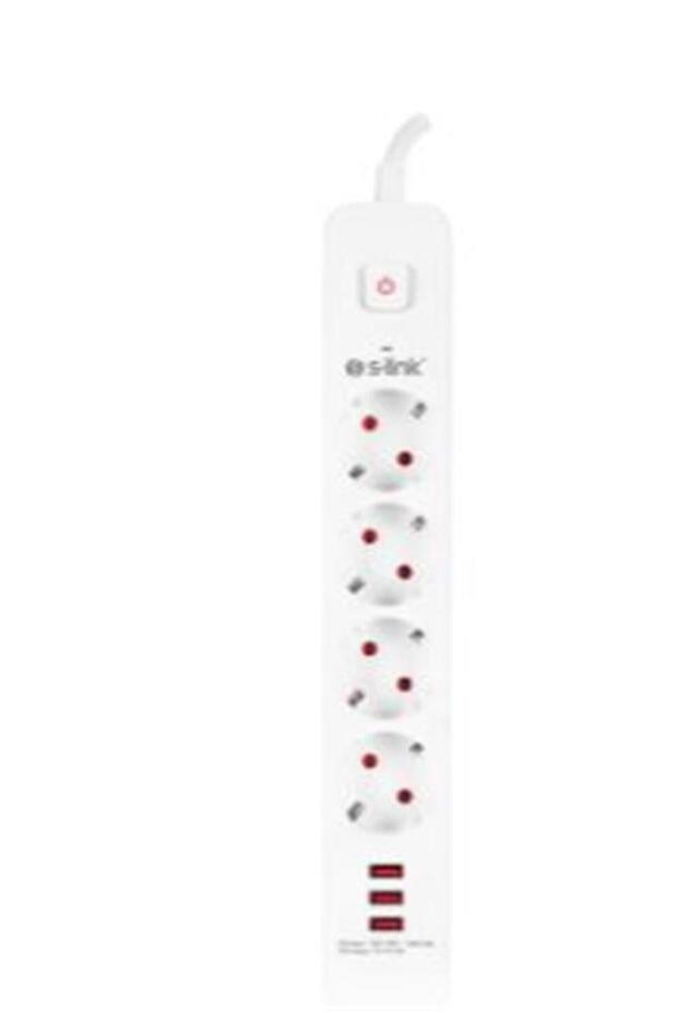 Spg403U 1.5m 1.5mm 100 Percent Copper 750 Joule 3 USB 5V2.4A 4-Way Switched Surge Protected Socket