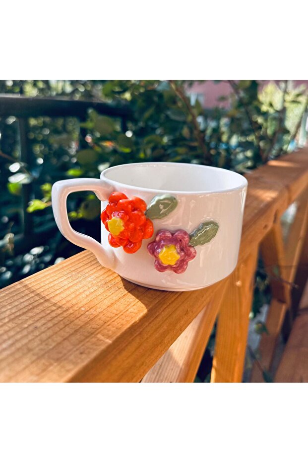 Handmade 3D Flower Pattern Tea Coffee Cup