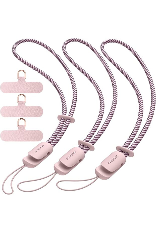 3 Pack Phone Strap with CellPhone Tether Tab, Phone Lanyard, CellPhone Wrist Strap with 2-Col