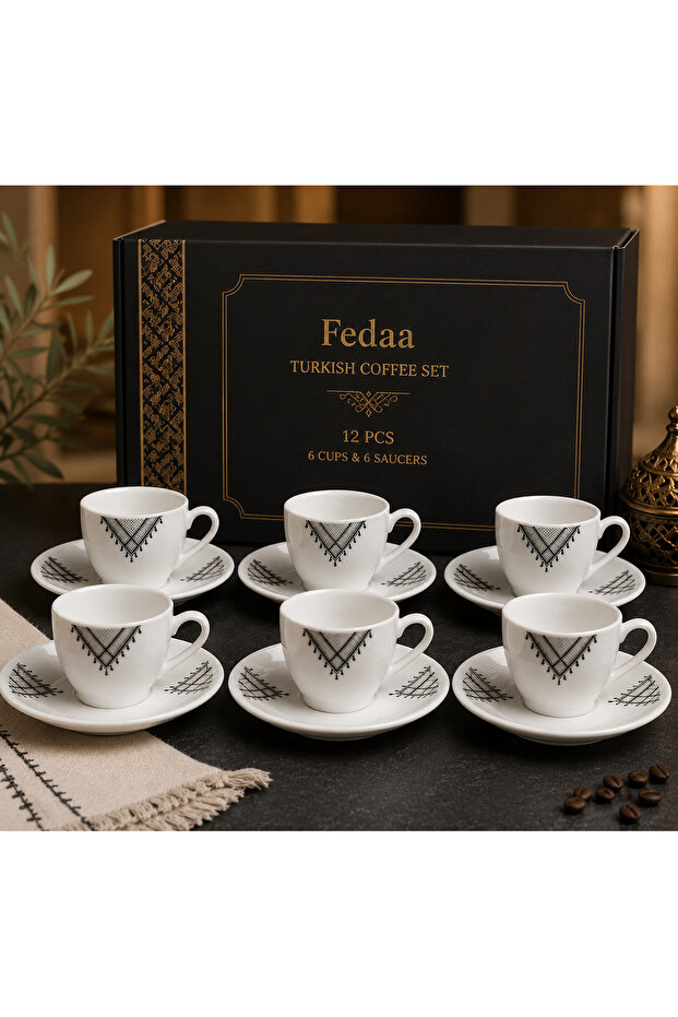 Turkish Cup Set with Palestinian Theme